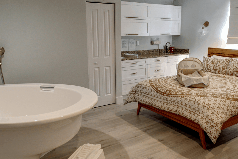 Private birthing suite with birth tub at Bliss Birth and Fertility Center in West Palm Beach